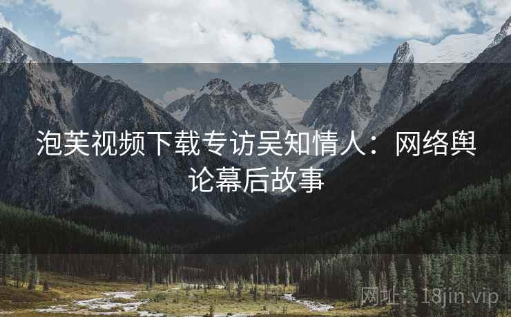 泡芙视频下载专访吴知情人：网络舆论幕后故事