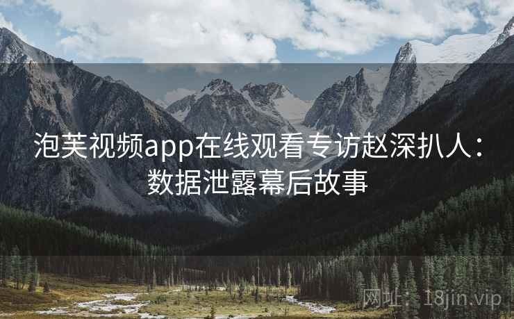 泡芙视频app在线观看专访赵深扒人：数据泄露幕后故事